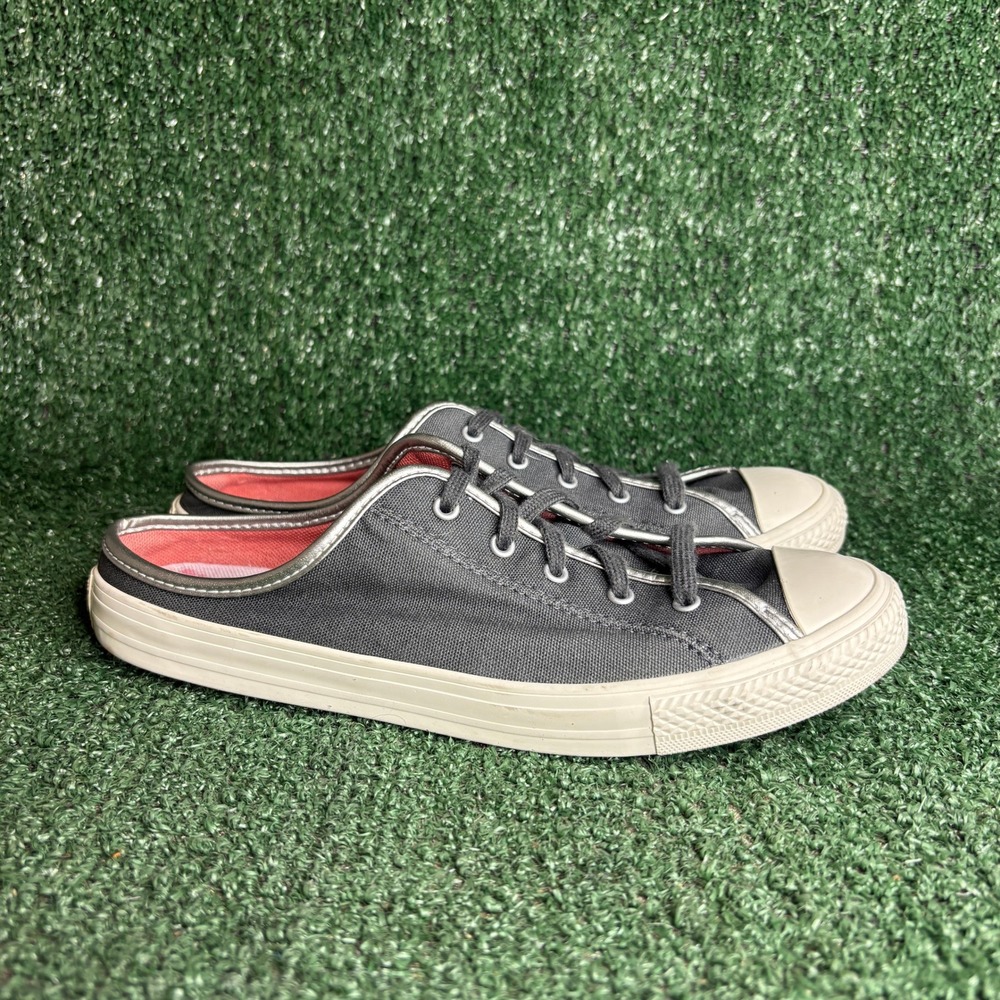 Converse Chuck Taylor All Star Dainty Mule Slip On Canvas Grey Womens Size 7.5
